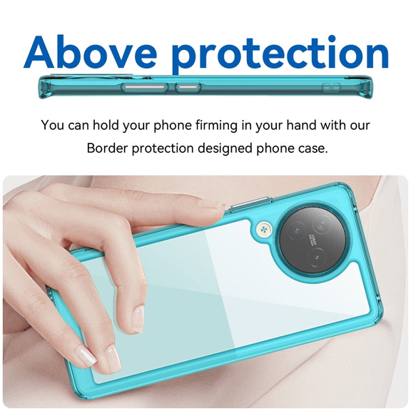 For Xiaomi Civi 3 Colorful Series Acrylic Hybrid TPU Phone Case(Transparent Blue)