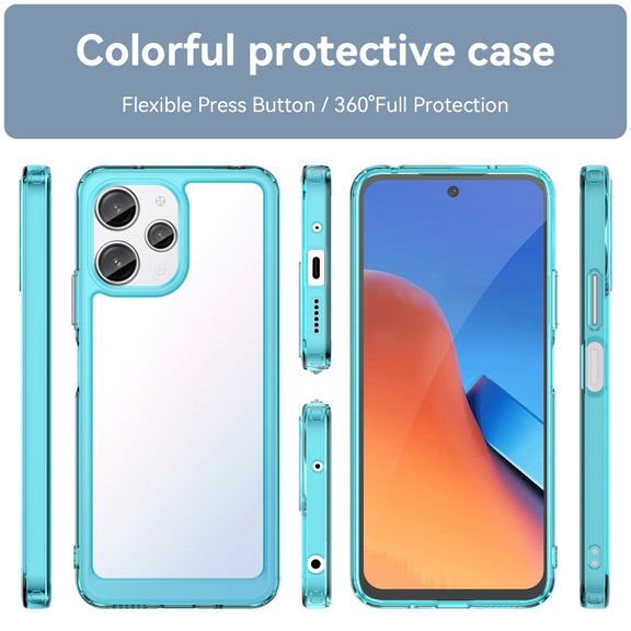 For Xiaomi Redmi 12R Colorful Series Acrylic Hybrid TPU Phone Case(Transparent Blue)
