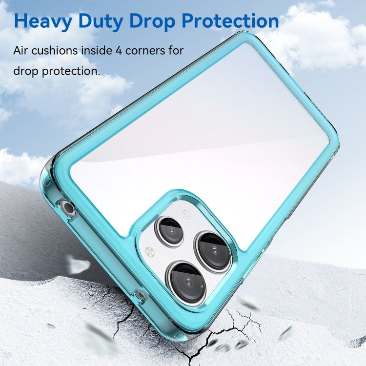 For Xiaomi Redmi 12R Colorful Series Acrylic Hybrid TPU Phone Case(Transparent Blue)