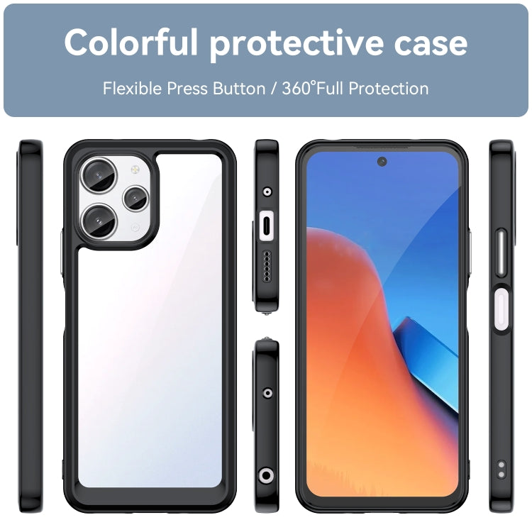 For Xiaomi Redmi 12R Colorful Series Acrylic Hybrid TPU Phone Case(Black)