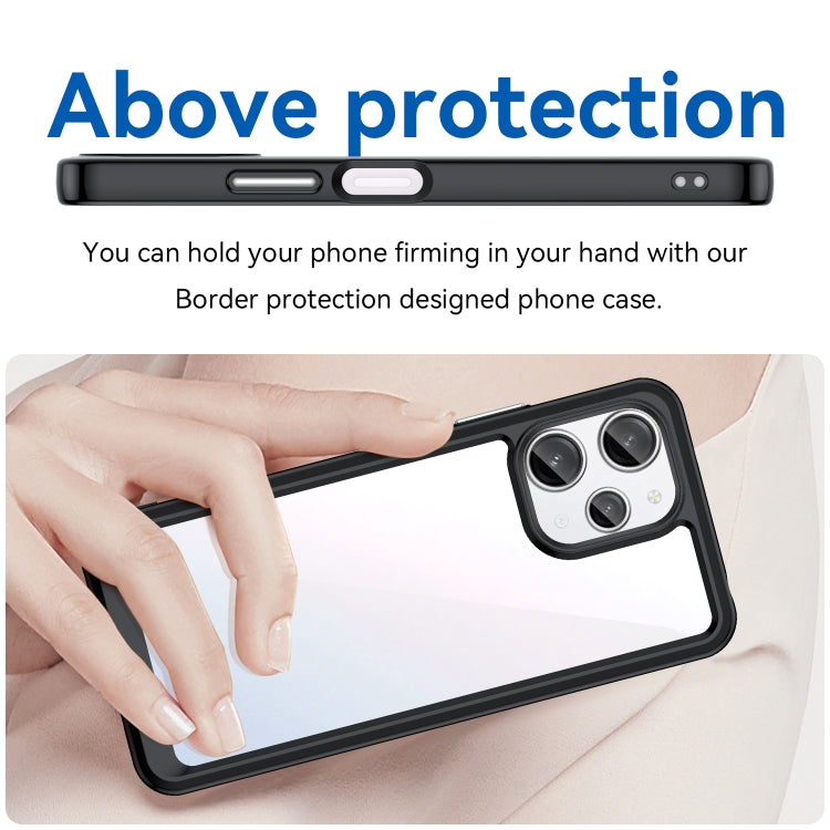 For Xiaomi Redmi 12R Colorful Series Acrylic Hybrid TPU Phone Case(Black)