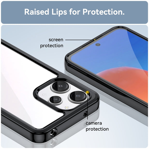 For Xiaomi Redmi 12R Colorful Series Acrylic Hybrid TPU Phone Case(Black)