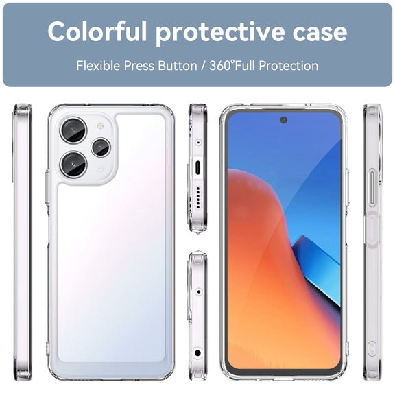 For Xiaomi Redmi 12 5G Colorful Series Acrylic Hybrid TPU Phone Case(Transparent)