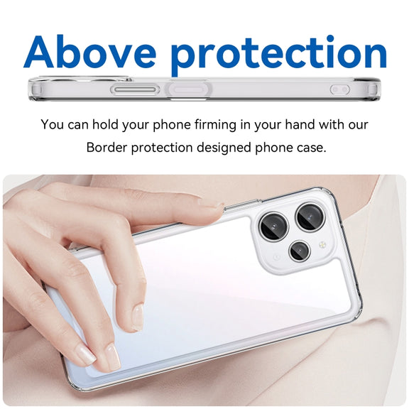 For Xiaomi Redmi 12 5G Colorful Series Acrylic Hybrid TPU Phone Case(Transparent)