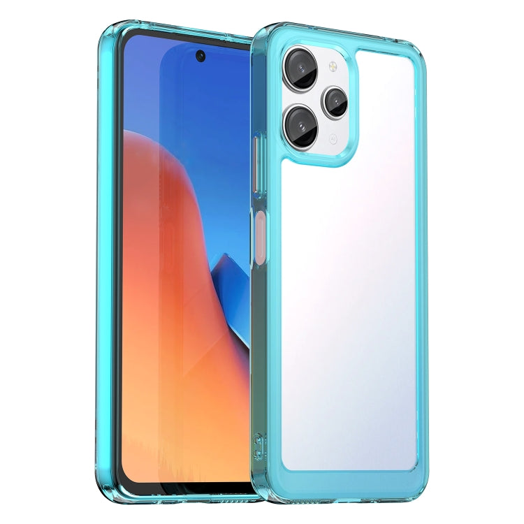 For Xiaomi Redmi 12 5G Colorful Series Acrylic Hybrid TPU Phone Case(Transparent Blue) - Note 12 Cases by PMC TechLife | Online Shopping South Africa | PMC TechLife