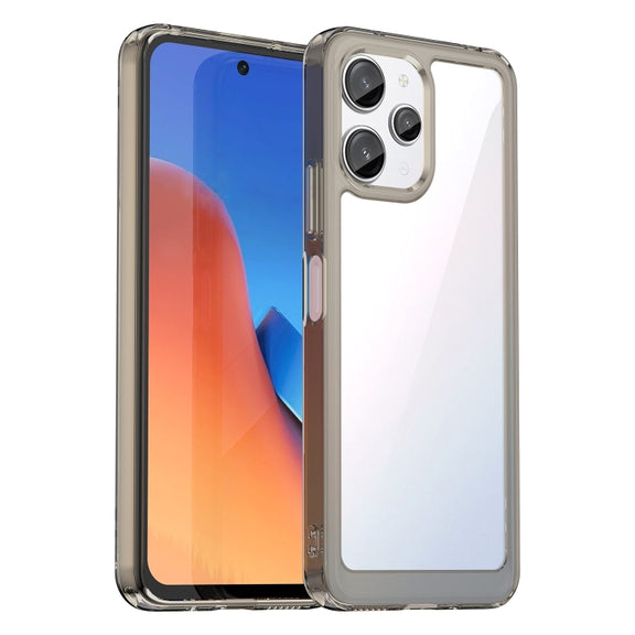 For Xiaomi Redmi 12 5G Colorful Series Acrylic Hybrid TPU Phone Case(Transparent Grey)