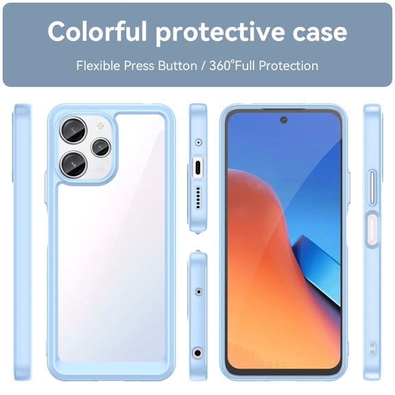 For Xiaomi Redmi 12 5G Colorful Series Acrylic Hybrid TPU Phone Case(Blue)