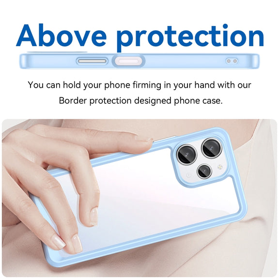 For Xiaomi Redmi 12 5G Colorful Series Acrylic Hybrid TPU Phone Case(Blue)