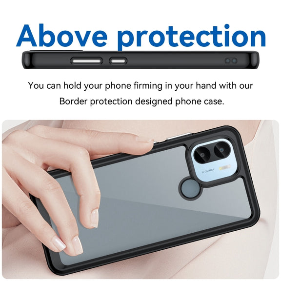 For Xiaomi Poco C51 Colorful Series Acrylic Hybrid TPU Phone Case(Black)