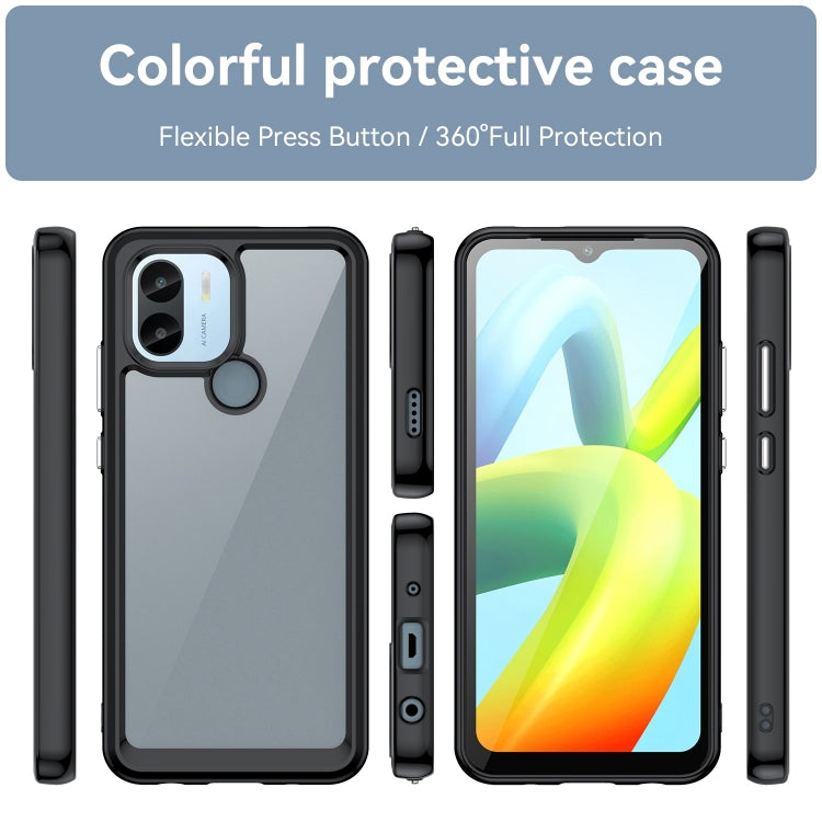 For Xiaomi Redmi A2+ Colorful Series Acrylic Hybrid TPU Phone Case(Black) - Xiaomi Cases by PMC TechLife | Online Shopping South Africa | PMC TechLife | Buy Now Pay Later Mobicred