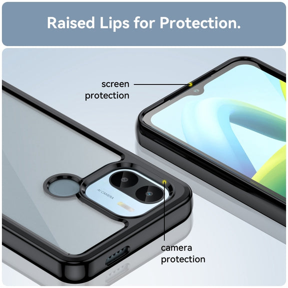 For Xiaomi Redmi A2+ Colorful Series Acrylic Hybrid TPU Phone Case(Black)