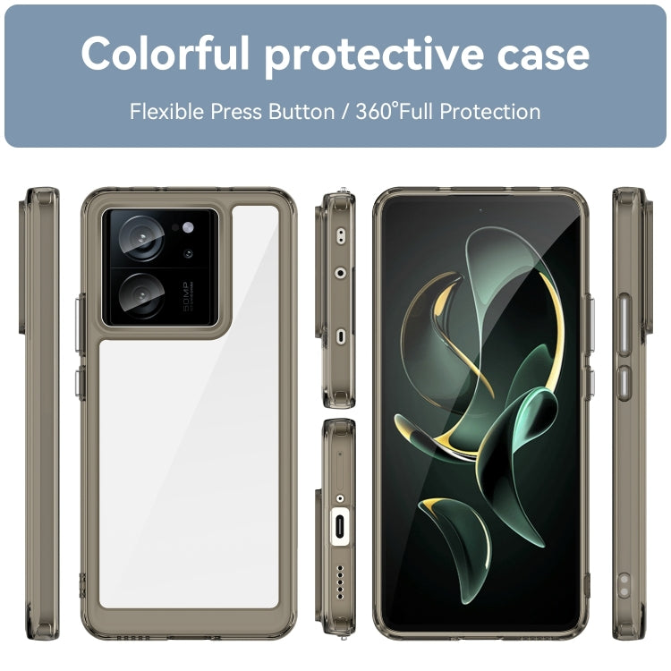 For Xiaomi 13T Colorful Series Acrylic Hybrid TPU Phone Case(Transparent Grey) - Xiaomi Cases by PMC TechLife | Online Shopping South Africa | PMC TechLife | Buy Now Pay Later Mobicred