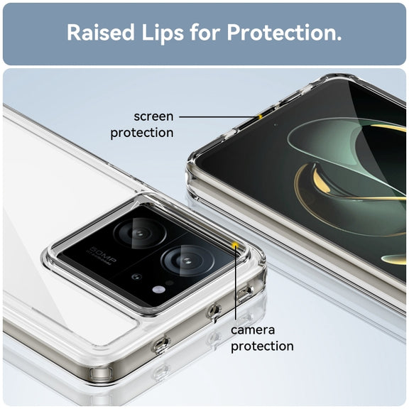 For Xiaomi 13T Pro Colorful Series Acrylic Hybrid TPU Phone Case(Transparent)