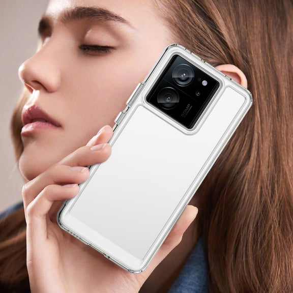 For Xiaomi 13T Pro Colorful Series Acrylic Hybrid TPU Phone Case(Transparent)