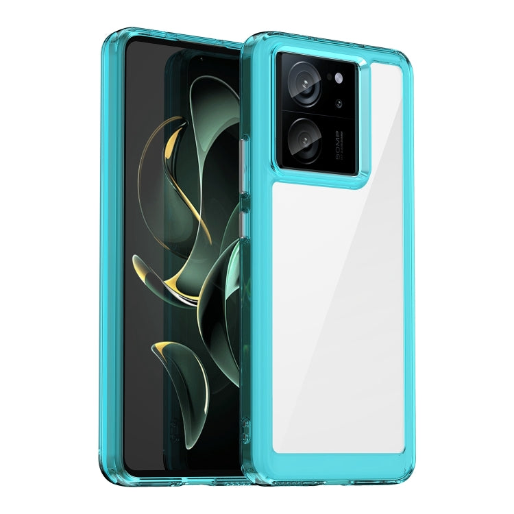 For Xiaomi 13T Pro Colorful Series Acrylic Hybrid TPU Phone Case(Transparent Blue) - Xiaomi Cases by PMC TechLife | Online Shopping South Africa | PMC TechLife | Buy Now Pay Later Mobicred