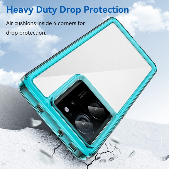 For Xiaomi 13T Pro Colorful Series Acrylic Hybrid TPU Phone Case(Transparent Blue)