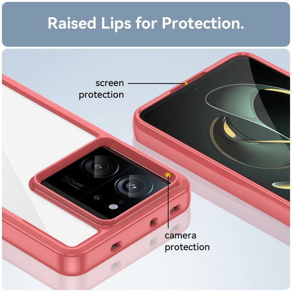 For Xiaomi 13T Pro Colorful Series Acrylic Hybrid TPU Phone Case(Red)