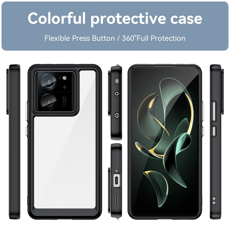 For Xiaomi 13T Pro Colorful Series Acrylic Hybrid TPU Phone Case(Black) - Xiaomi Cases by PMC TechLife | Online Shopping South Africa | PMC TechLife | Buy Now Pay Later Mobicred