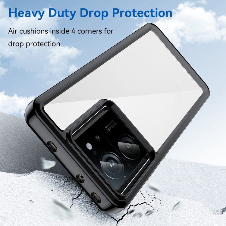 For Xiaomi 13T Pro Colorful Series Acrylic Hybrid TPU Phone Case(Black)