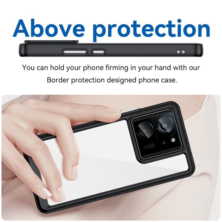 For Xiaomi 13T Pro Colorful Series Acrylic Hybrid TPU Phone Case(Black) - Xiaomi Cases by PMC TechLife | Online Shopping South Africa | PMC TechLife | Buy Now Pay Later Mobicred