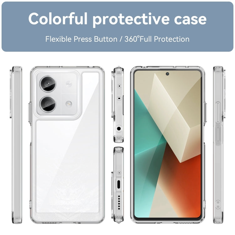For Xiaomi Redmi Note 13 5G Colorful Series Acrylic Hybrid TPU Phone Case(Transparent) - Note 13 Cases by PMC TechLife | Online Shopping South Africa | PMC TechLife