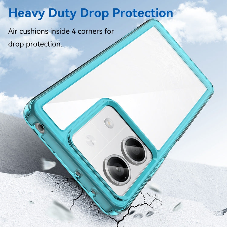 For Xiaomi Redmi Note 13 5G Colorful Series Acrylic Hybrid TPU Phone Case(Transparent Blue) - Note 13 Cases by PMC TechLife | Online Shopping South Africa | PMC TechLife | Buy Now Pay Later Mobicred