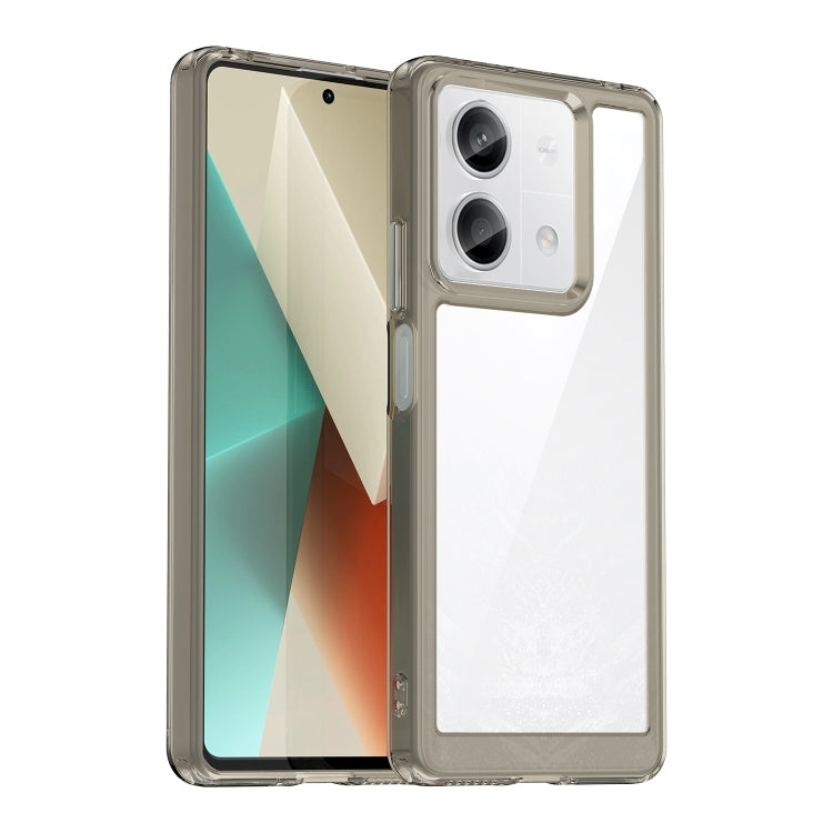 For Xiaomi Redmi Note 13 5G Colorful Series Acrylic Hybrid TPU Phone Case(Transparent Grey) - Note 13 Cases by PMC TechLife | Online Shopping South Africa | PMC TechLife | Buy Now Pay Later Mobicred
