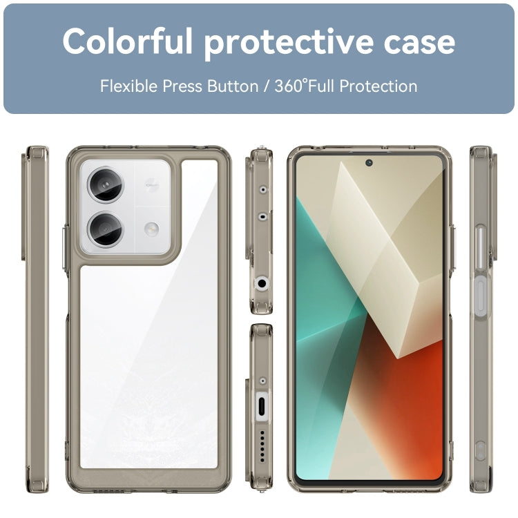 For Xiaomi Redmi Note 13 5G Colorful Series Acrylic Hybrid TPU Phone Case(Transparent Grey) - Note 13 Cases by PMC TechLife | Online Shopping South Africa | PMC TechLife | Buy Now Pay Later Mobicred