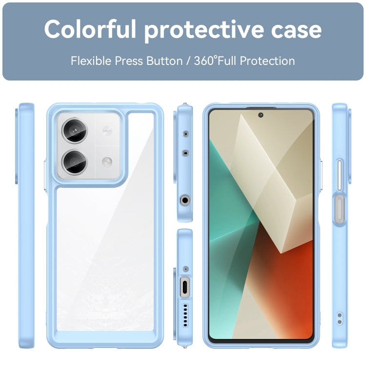 For Xiaomi Redmi Note 13 5G Colorful Series Acrylic Hybrid TPU Phone Case(Blue) - Note 13 Cases by PMC TechLife | Online Shopping South Africa | PMC TechLife | Buy Now Pay Later Mobicred