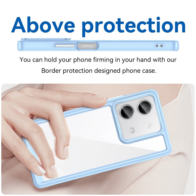 For Xiaomi Redmi Note 13 5G Colorful Series Acrylic Hybrid TPU Phone Case(Blue) - Note 13 Cases by PMC TechLife | Online Shopping South Africa | PMC TechLife | Buy Now Pay Later Mobicred