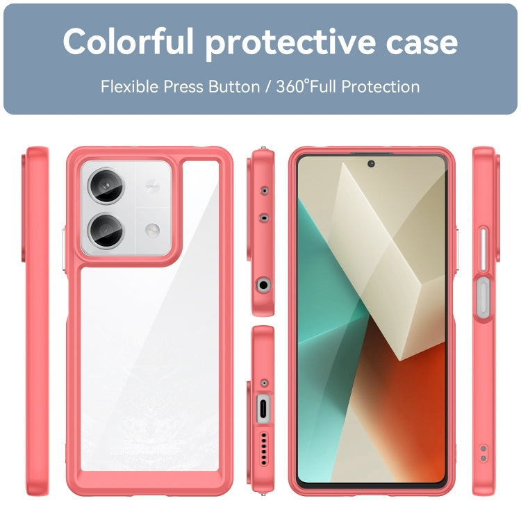 For Xiaomi Redmi Note 13 5G Colorful Series Acrylic Hybrid TPU Phone Case(Red) - free shipping - PMC TechLife - Order now!