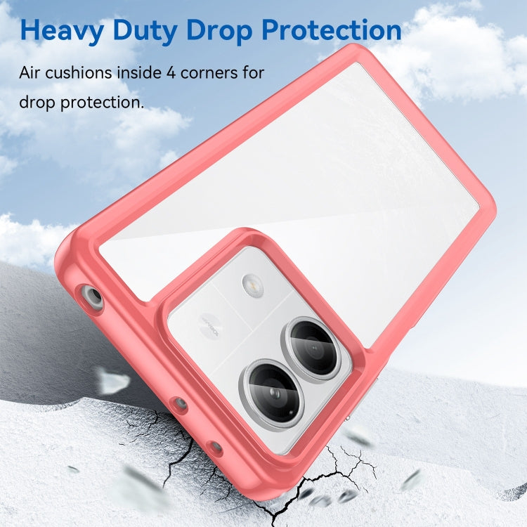 For Xiaomi Redmi Note 13 5G Colorful Series Acrylic Hybrid TPU Phone Case(Red) - free shipping - PMC TechLife - Order now!