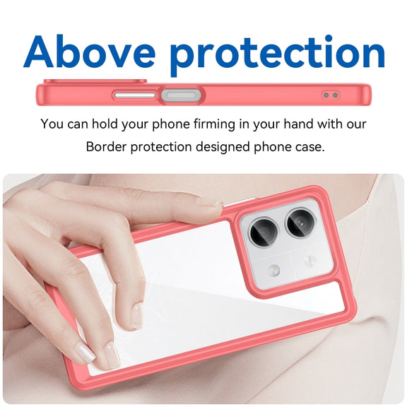 For Xiaomi Redmi Note 13 5G Colorful Series Acrylic Hybrid TPU Phone Case(Red)