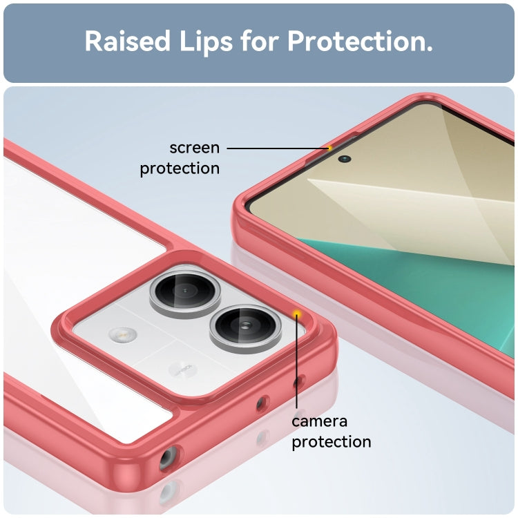 For Xiaomi Redmi Note 13 5G Colorful Series Acrylic Hybrid TPU Phone Case(Red) - free shipping - PMC TechLife - Order now!