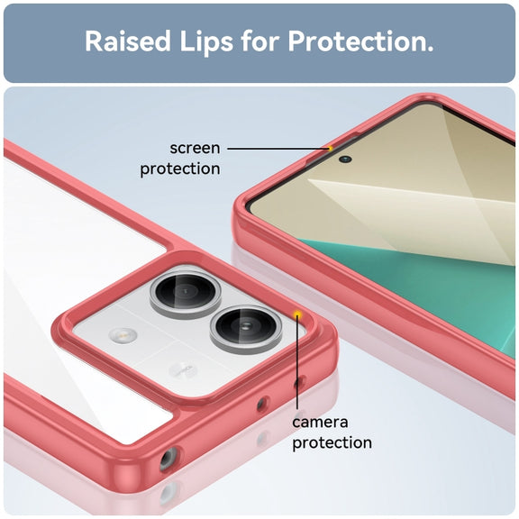 For Xiaomi Redmi Note 13 5G Colorful Series Acrylic Hybrid TPU Phone Case(Red)