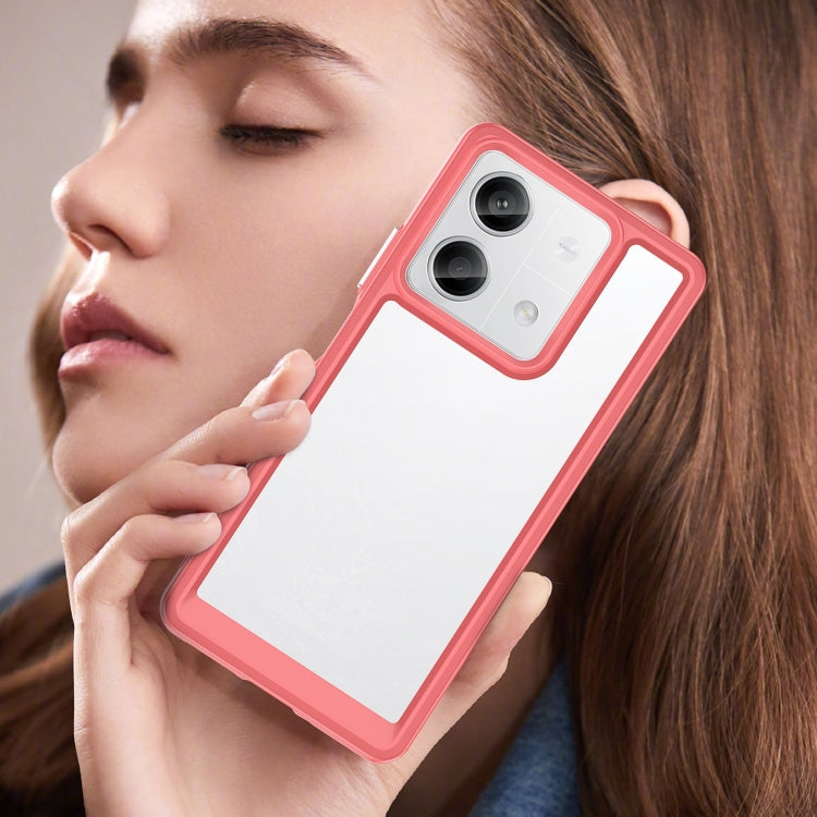 For Xiaomi Redmi Note 13 5G Colorful Series Acrylic Hybrid TPU Phone Case(Red)
