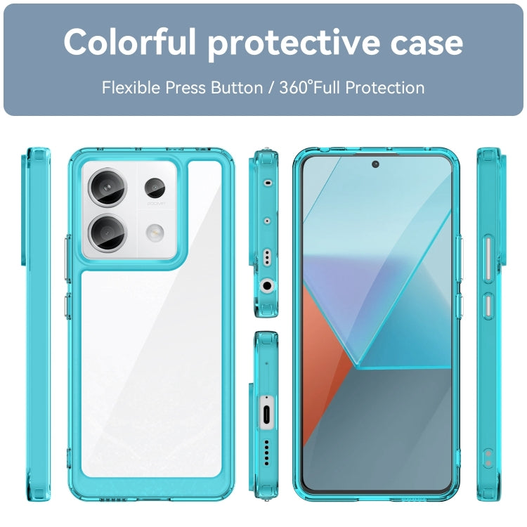 For Xiaomi Redmi Note 13 Pro 5G Colorful Series Acrylic Hybrid TPU Phone Case(Transparent Blue) - Note 13 Pro Cases by PMC TechLife | Online Shopping South Africa | PMC TechLife | Buy Now Pay Later Mobicred