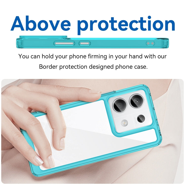 For Xiaomi Redmi Note 13 Pro 5G Colorful Series Acrylic Hybrid TPU Phone Case(Transparent Blue) - Note 13 Pro Cases by PMC TechLife | Online Shopping South Africa | PMC TechLife | Buy Now Pay Later Mobicred