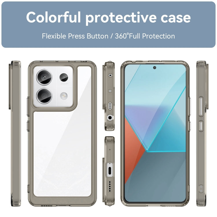 For Xiaomi Redmi Note 13 Pro 5G Colorful Series Acrylic Hybrid TPU Phone Case(Transparent Grey) - Note 13 Pro Cases by PMC TechLife | Online Shopping South Africa | PMC TechLife | Buy Now Pay Later Mobicred