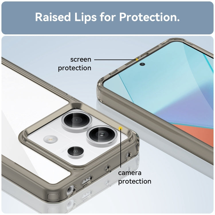 For Xiaomi Redmi Note 13 Pro 5G Colorful Series Acrylic Hybrid TPU Phone Case(Transparent Grey) - Note 13 Pro Cases by PMC TechLife | Online Shopping South Africa | PMC TechLife | Buy Now Pay Later Mobicred