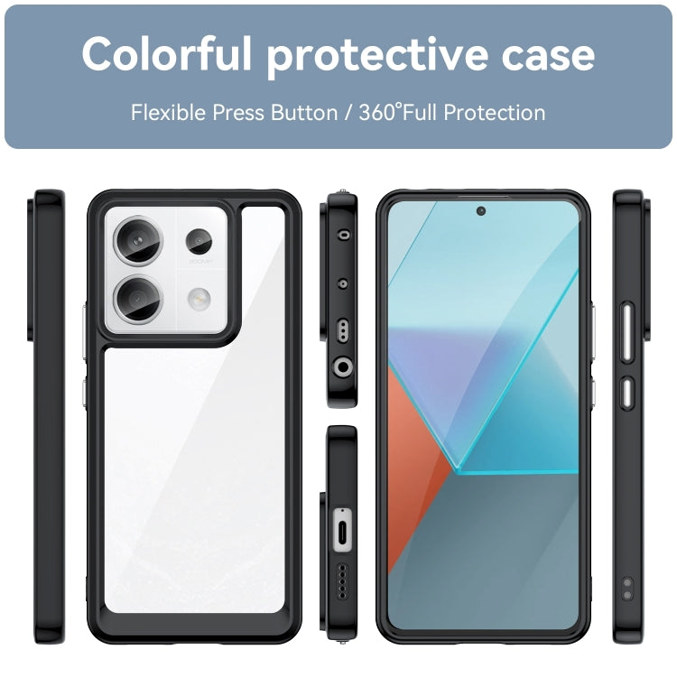 For Xiaomi Redmi Note 13 Pro 5G Colorful Series Acrylic Hybrid TPU Phone Case(Black) - Note 13 Pro Cases by PMC TechLife | Online Shopping South Africa | PMC TechLife | Buy Now Pay Later Mobicred