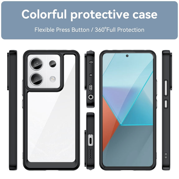 For Xiaomi Redmi Note 13 Pro 5G Colorful Series Acrylic Hybrid TPU Phone Case(Black)