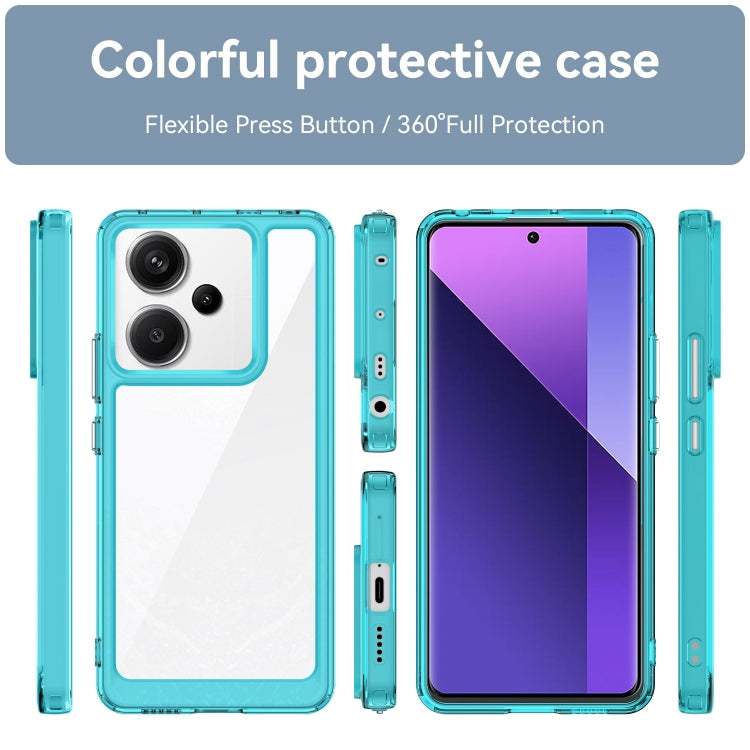For Xiaomi Redmi Note 13 Pro+ Colorful Series Acrylic Hybrid TPU Phone Case(Transparent Blue) - Note 13 Pro+ Cases by PMC TechLife | Online Shopping South Africa | PMC TechLife | Buy Now Pay Later Mobicred