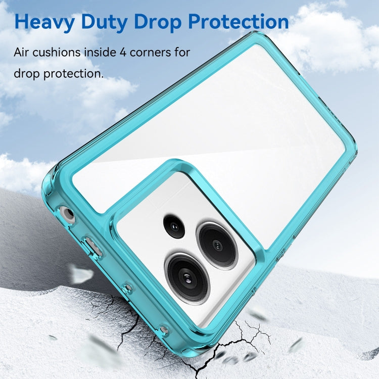 For Xiaomi Redmi Note 13 Pro+ Colorful Series Acrylic Hybrid TPU Phone Case(Transparent Blue) - Note 13 Pro+ Cases by PMC TechLife | Online Shopping South Africa | PMC TechLife | Buy Now Pay Later Mobicred