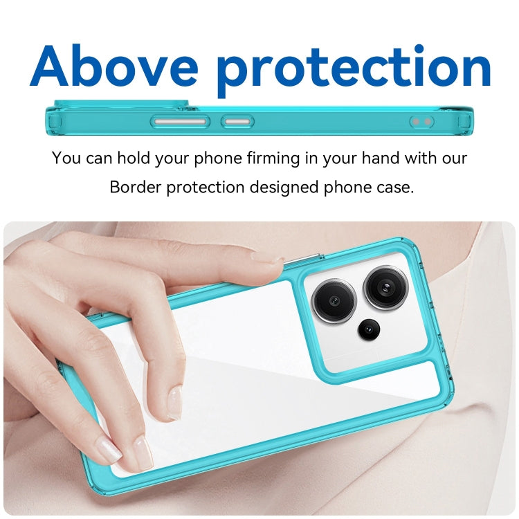 For Xiaomi Redmi Note 13 Pro+ Colorful Series Acrylic Hybrid TPU Phone Case(Transparent Blue) - Note 13 Pro+ Cases by PMC TechLife | Online Shopping South Africa | PMC TechLife | Buy Now Pay Later Mobicred