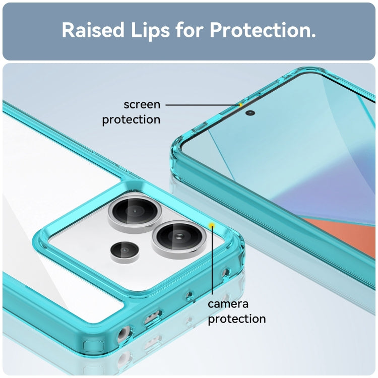 For Xiaomi Redmi Note 13 Pro+ Colorful Series Acrylic Hybrid TPU Phone Case(Transparent Blue) - Note 13 Pro+ Cases by PMC TechLife | Online Shopping South Africa | PMC TechLife | Buy Now Pay Later Mobicred