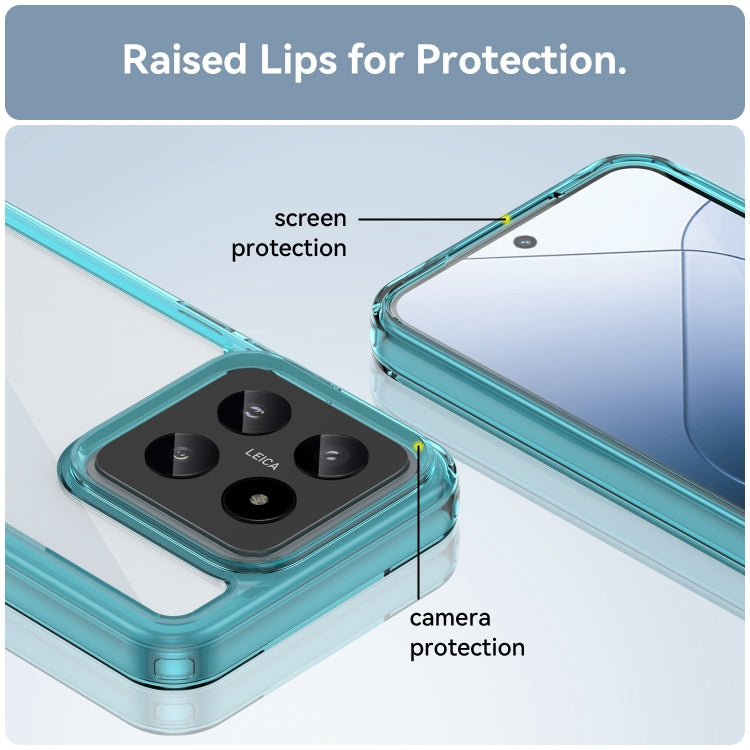 For Xiaomi 14 Colorful Series Acrylic Hybrid TPU Phone Case(Transparent Blue) - 14 Cases by PMC TechLife | Online Shopping South Africa | PMC TechLife | Buy Now Pay Later Mobicred