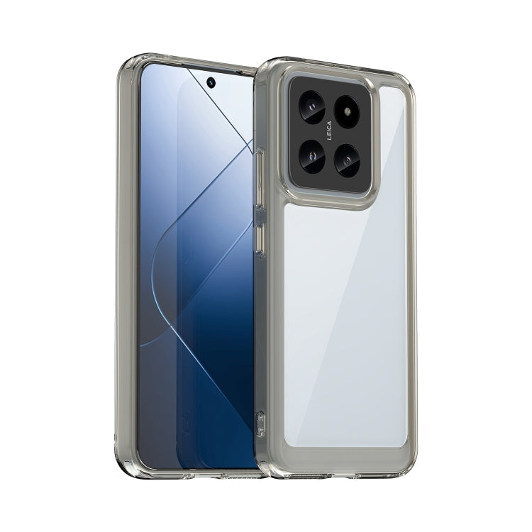 For Xiaomi 14 Colorful Series Acrylic Hybrid TPU Phone Case(Transparent Grey) - 14 Cases by PMC TechLife | Online Shopping South Africa | PMC TechLife | Buy Now Pay Later Mobicred