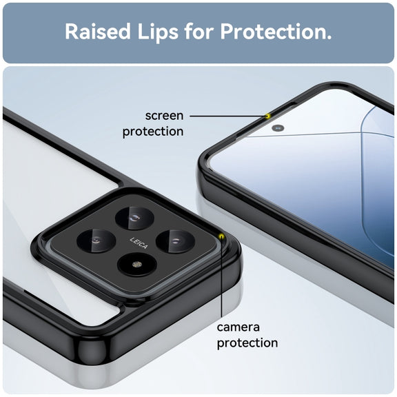 For Xiaomi 14 Colorful Series Acrylic Hybrid TPU Phone Case(Black)