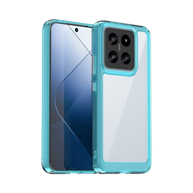 For Xiaomi 14 Pro Colorful Series Acrylic Hybrid TPU Phone Case(Transparent Blue)